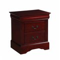 Home Roots Home Roots 320545 Antique Brass Wood Nightstand 320545